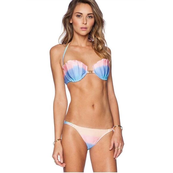 WILDFOX Couture NWT  ombre rainbow bikini bottom sz Medium - Picture 3 of 6